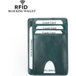 Dámské Peněženky na mince v modré barvě v minimalistickém stylu z koženky s blokováním RFID 