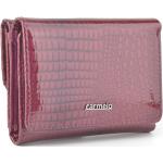 Dámské Kožené peněženky Carmelo v lila barvě v lakovaném stylu z kůže 