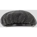 Dámské Čepice Karl Lagerfeld v černé barvě v elegantním stylu s kamínky 
