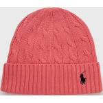 Čepice Polo Ralph Lauren růžová barva, z tenké pleteniny, bavlněná