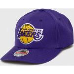 Čepice s vlněnou směsí Mitchell&Ness Los Angeles Lakers fialová barva, s aplikací