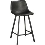 Barové židle v černé barvě z koženky 2 ks v balení lakované 