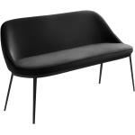 Jídelní židle v černé barvě z koženky s opěradlem 