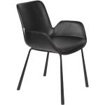 Jídelní židle Zuiver v černé barvě v industriálním stylu z koženky 