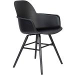 Jídelní židle Zuiver v černé barvě v elegantním stylu z jasanu s loketní opěrkou 