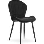 Jídelní židle v černé barvě ze sametu matné 