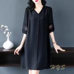 Dámské Letní šaty v černé barvě v ležérním stylu ve velikosti 3 XL plus size 
