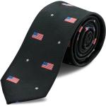 Černá úzká kravata s americkou vlajkou