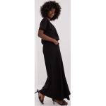 Dámské Maxi šaty FashionHunters v černé barvě ve velikosti Onesize s krátkým rukávem ve slevě 