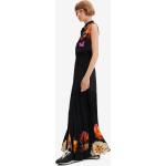Dámské Maxi šaty Desigual v hnědé barvě s květinovým vzorem z viskózy ve velikosti L 