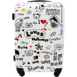 Černo-bílý dětský cestovní kufr "Love" - vel. M