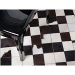 Černobílý patchwork koberec z hovězí kůže ⌀ 140 cm - BERGAMA