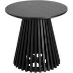 Odkládací stolky v černé barvě ze dřeva kulaté 