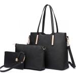 Černý praktický dámský 3v1 kabelkový set Manmie Lulu Bags