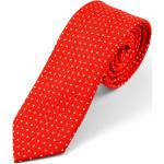 Kravaty v červené barvě s puntíkovaným vzorem z bavlny 