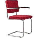 Jídelní židle Zuiver v červené barvě v elegantním stylu z plastu s loketní opěrkou 