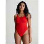 Dámské Designer Jednodílné plavky Calvin Klein v červené barvě ve velikosti S 