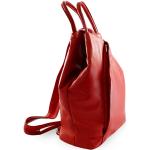 Červený kožený batůžek a kabelka Hazelien Arwel