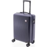 Abs kufry v tmavě modré barvě v elegantním stylu s pruhovaným vzorem z plastu s palubními rozměry 