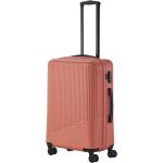 Plastové kufry Travelite v korálově červené barvě v moderním stylu z plastu 