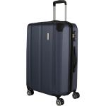 Plastové kufry Travelite v modré barvě v moderním stylu z plastu s rozšířitelným objemem 
