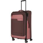 Textilní kufry Travelite v růžové barvě z látky s rozšířitelným objemem 