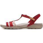 Dámské Kožené sandály Clarks v červené barvě z kůže ve velikosti 36 ve slevě na léto 