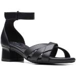 Dámské Kožené sandály Clarks v černé barvě z kůže ve velikosti 38 ve slevě na léto 