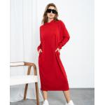 Dámské Denní šaty v červené barvě v ležérním stylu ve velikosti L plus size 