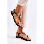 Comfortable Women's Sandals Flip-Flops With Ornaments Black Briven