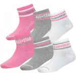 Kotníkové ponožky Converse v růžové barvě ve slevě 