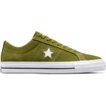 Pánské Semišové tenisky Converse One Star v zelené barvě v skater stylu z gumy ve slevě 