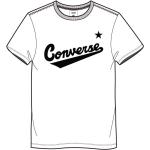 Pánská  Trička s kulatým výstřihem Converse v bílé barvě z bavlny ve velikosti XXL s krátkým rukávem s kulatým výstřihem ve slevě plus size 