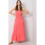 Dámské Maxi šaty FashionHunters v růžové barvě z viskózy ve velikosti M ve slevě 