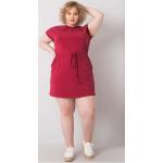 Dámské Denní šaty FashionHunters v červené barvě z bavlny ve velikosti 4 XL ve slevě plus size 