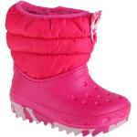 Dětské Zimní kozačky Crocs Classic v růžové barvě ze syntetiky ve velikosti 23 na zimu 