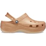 Dámské Pantofle na platformě Crocs Classic Clog v béžové barvě v třpytivém stylu se třpytkami na léto 