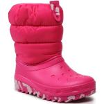 Dívčí Sněhule Crocs Classic v růžové barvě z látky ve slevě na zimu 