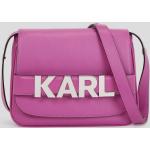Dámské Kožené tašky přes rameno Karl Lagerfeld v růžové barvě v elegantním stylu z kůže 