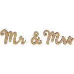 Dřevěný hnědý stojící nápis Mr. & Mrs.