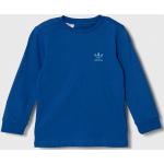 Dětská trička s dlouhým rukávem Chlapecké v modré barvě z bavlny ve velikosti 6 let strečové od značky adidas Originals z obchodu Answear.cz 