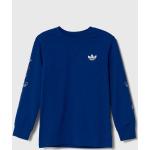 Dětská trička s potiskem Chlapecké v modré barvě z bavlny ve velikosti 8 let strečové od značky adidas Originals z obchodu Answear.cz 