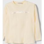 Dětská trička s potiskem Chlapecké v béžové barvě z bavlny strečové Designer od značky Calvin Klein Jeans z obchodu Answear.cz 
