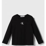 Dětská trička s potiskem Dívčí v černé barvě z bavlny strečové Designer od značky Calvin Klein Jeans z obchodu Answear.cz 