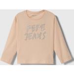 Dětská trička s dlouhým rukávem Dívčí v růžové barvě z bavlny strečové od značky Pepe Jeans z obchodu Answear.cz 