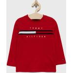 BIO Dětská trička s dlouhým rukávem Chlapecké v červené barvě z bavlny ve velikosti 7 let strečové ve slevě udržitelná móda od značky Tommy Hilfiger z obchodu Answear.cz 