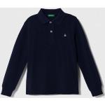 BIO Dětská trička s dlouhým rukávem Chlapecké v námořnicky modré barvě z bavlny od značky United Colors of Benetton z obchodu Answear.cz 