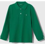 BIO Dětská trička s dlouhým rukávem Chlapecké v zelené barvě z bavlny od značky United Colors of Benetton z obchodu Answear.cz 