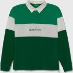 Dětská trička s dlouhým rukávem Chlapecké v zelené barvě z bavlny od značky United Colors of Benetton z obchodu Answear.cz 