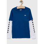 Dětská bavlněná košile s dlouhým rukávem Vans BY LONG CHECK TWOFER true blue/white s potiskem